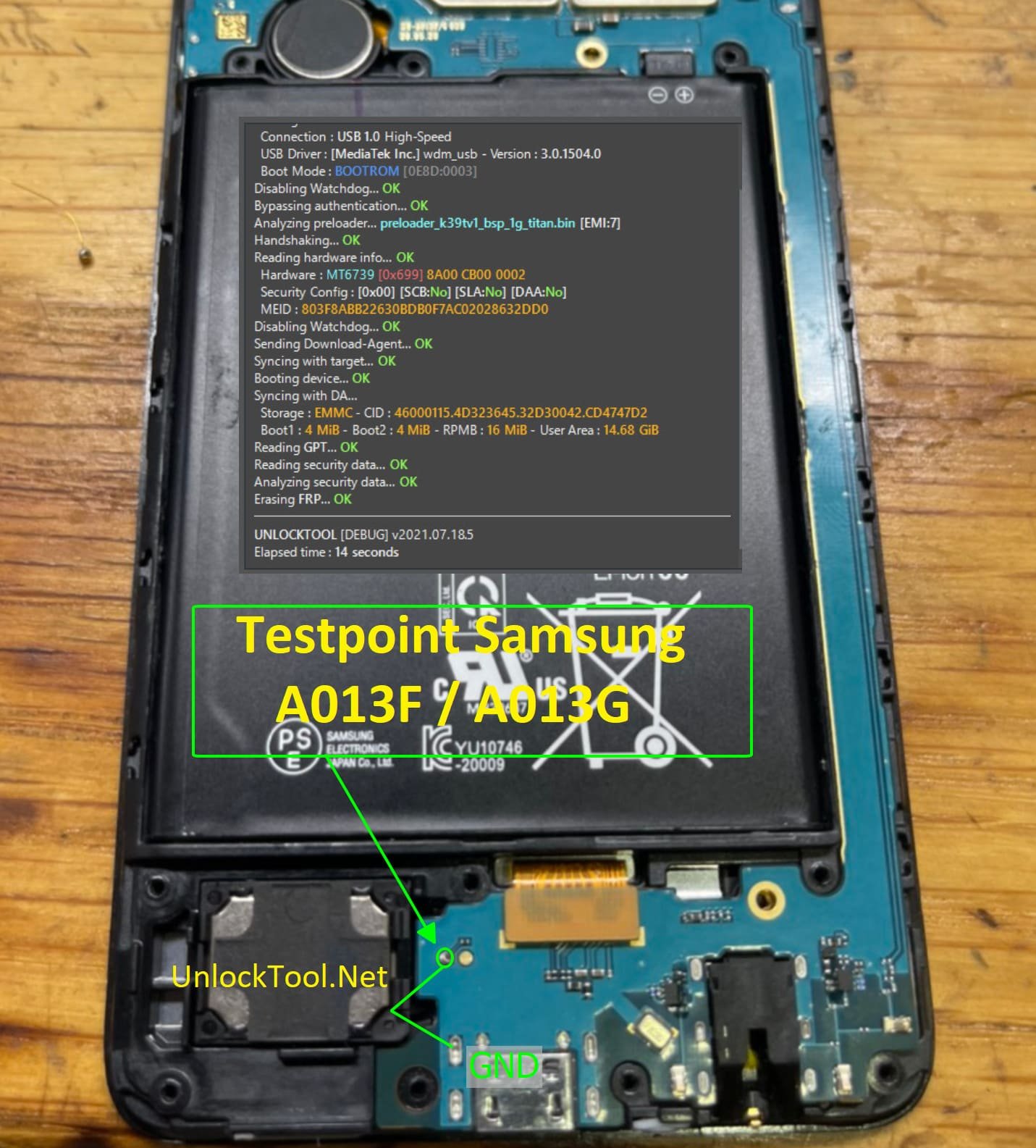 Samsung Galaxy A01core Sm A013 Test Point / EDL Point